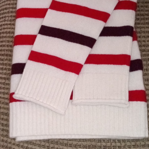 🆕Talbots Cashmere Crewneck Pullover Striped Sweater in Cream, Pink, Red Size XS - Picture 8 of 8